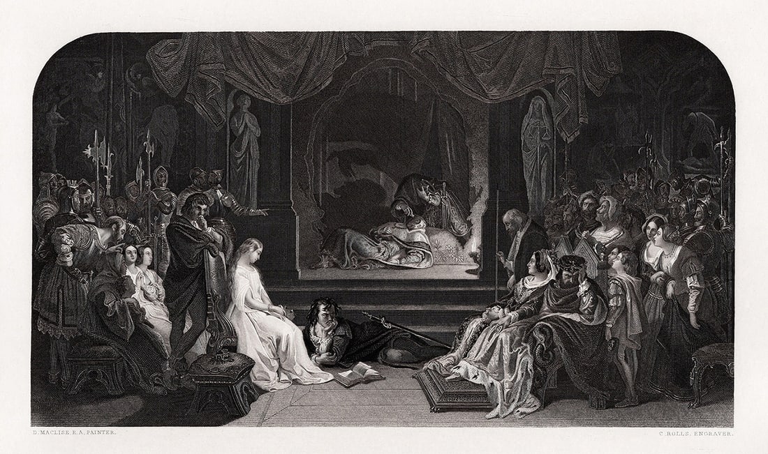 Daniel Maclise 1854 Engraving Hamlet Signed Framed (1 of 3)