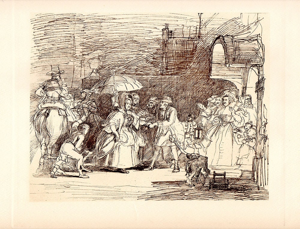 Sir David Wilkie The Arrival of the Rich Relation 1887 etching (1 of 2)