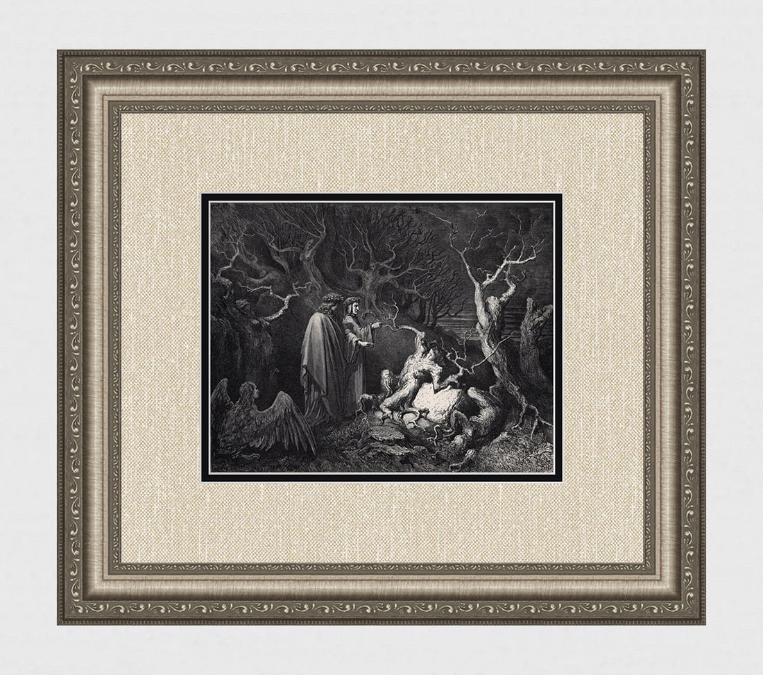 Gustave Dore Forest of Suicides (Dante's Divine Comedy Enferno) c. 1880 Woodcut (1 of 3)