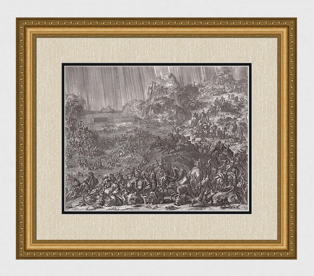 1747 Monumental Engraving Jan Luyken The Flood Framed (1 of 5)