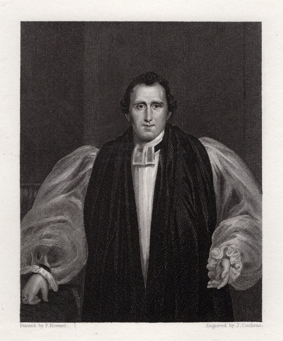 Frank Howard 1800s Antique Engraving Bishop, Daniel Wilson Signed Framed: Frank Howard (English, 1805-1866). The Rev. Daniel Wilson, D.D. Lord Bishop Of Calcutta. Antique engraving on wove paper after the original by master engaver John Cocoran (Scottish, fl. 1821-1865).
