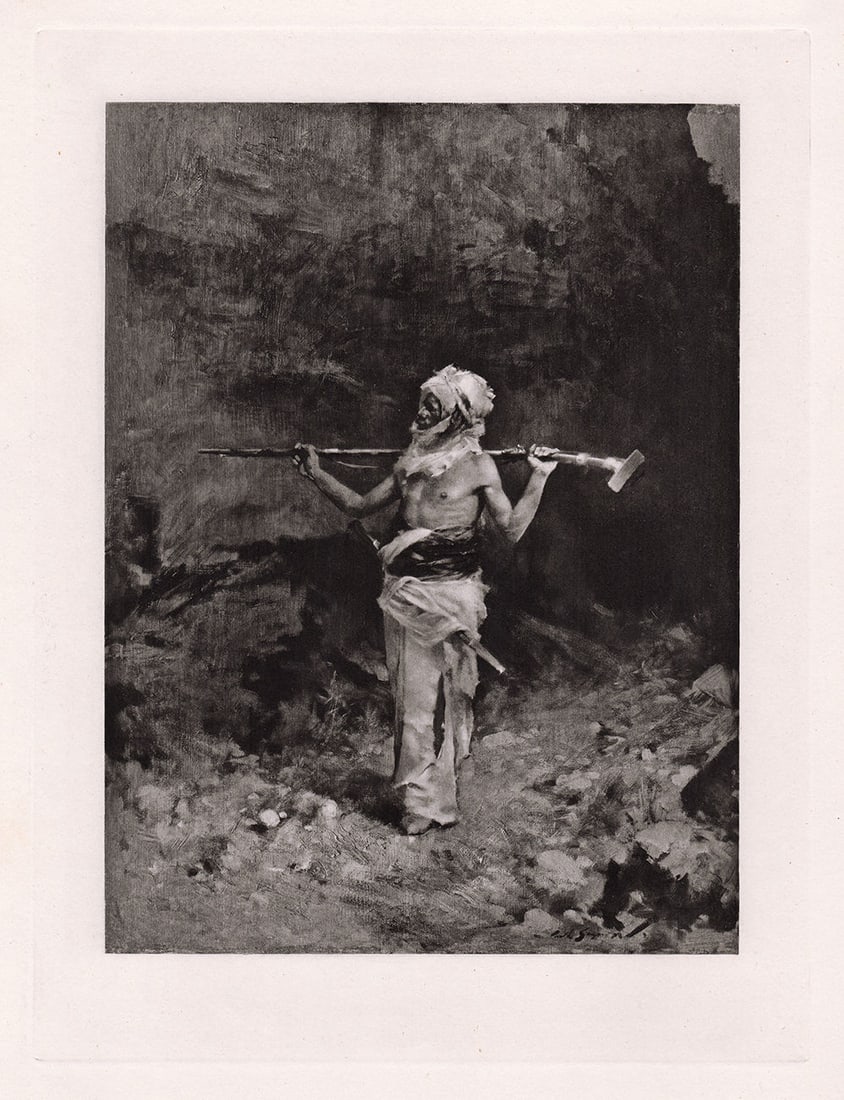 1888 George Seymour A Brigand Sentinel print signed (1 of 2)