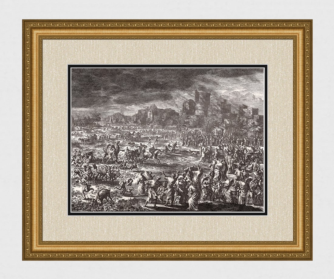 1747 Monumental Engraving Jan Luyken The Eighth Plague Framed (1 of 5)