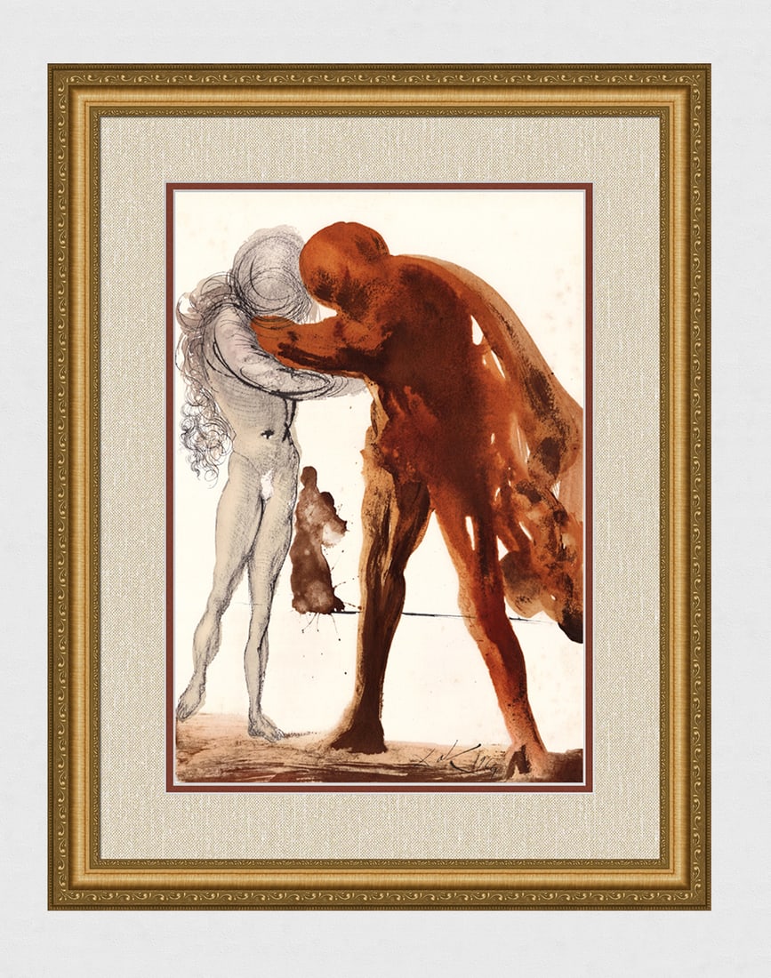 Dali 1967 A Prodigal Son Original Framed Lithograph Biblia Sacra: Salvador Dali. "Et dixit adolescentior ex illis patri: Pater, da mihi portionem substantiam suam vivendo luxuriose (And the younger of them said to his father, Father, give me the portion of his subst