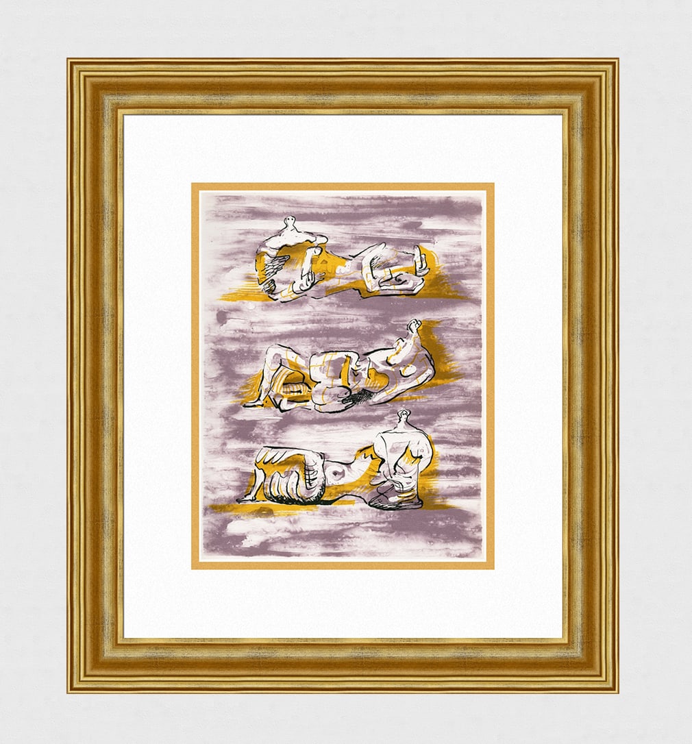 1971 Henry Moore Original Lithograph Figures Framed (1 of 3)