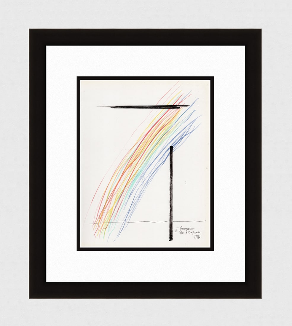 1975 Man Ray Original Lithograph Space Invasion Framed: Man Ray (American,1890-1976). Space Invasion ( Invasion de l'espace). Original Color Lithograph on Wove Paper. Year: 1975. Published in Paris by San lazarro. Dimensions: Sheet Size: c. 9 1/4 x 12 3/8 