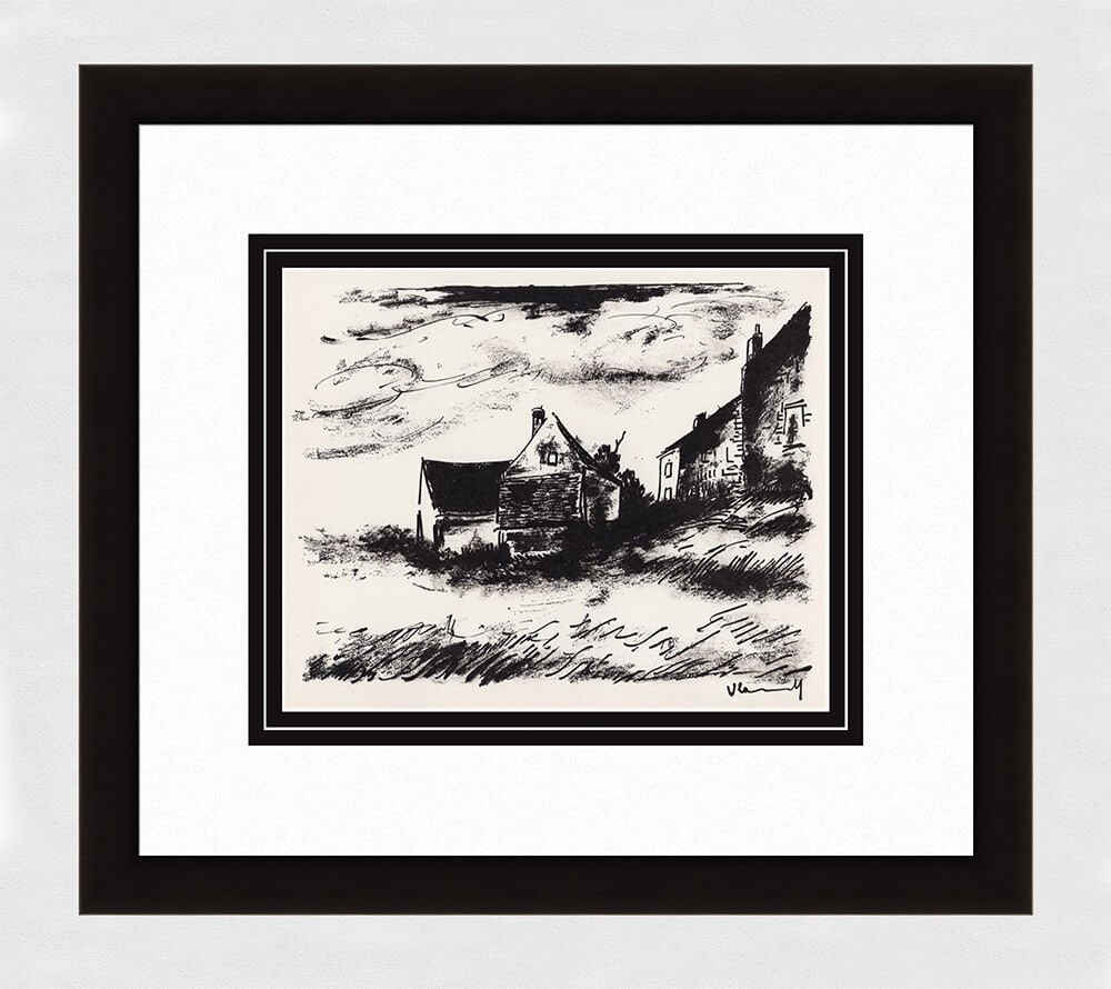 Maurice de Vlaminck La Potiniere a Rueil 1958 lithograph: Maurice de Vlaminck. (1876-1958). La Potiniere a Rueil. Original Lithograph on Wove Paper. 1958. Signed in the plate. Excellent. Atelier Mourlot. Image Size 8 1/2 x 11 inches. Approximately 17 x 20 in