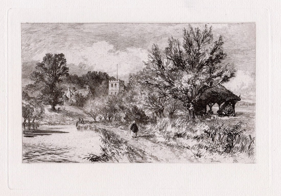Alfred Dawson Iffley etching signed - 2