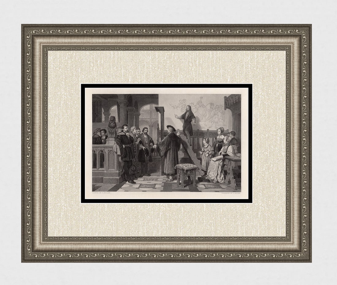 Wilhelm Koller 1887 Engraving Emperor Maximilian and Durer Framed: Wilhelm Guillaume Koller (1829 - 1884). The Emperor Maximlian and Albrecht Durer. Antique Engraving on wove paper after the original by Master EngraverThomas Brown (Active 1867 - 1887). 1887. Signed i