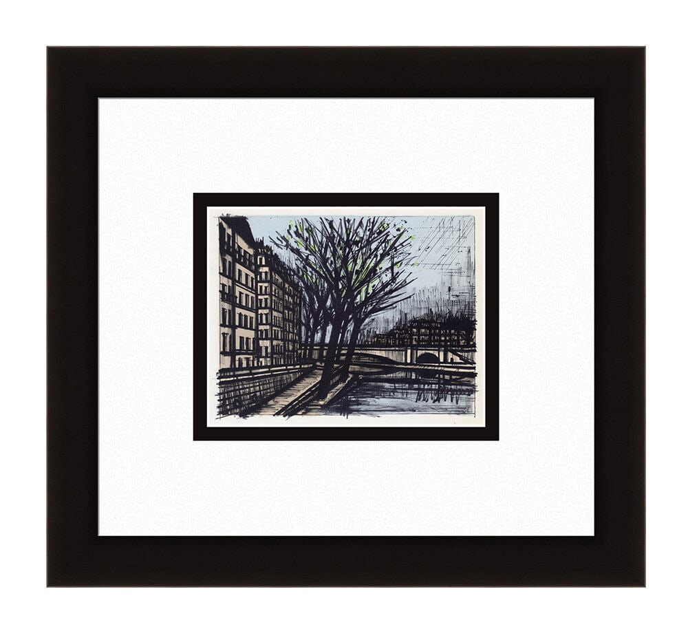 Bernard Buffet L'Isle Saint Louis 1967 lithograph: Bernard Buffet. (French, 1928-1999). L'Isle Saint Louis. Color Lithograph on Wove Paper after the Original. 1967. Excellent. Atelier Mourlot. Image Size 7 1/4 x 9 inches. Approximately 16 x 18 inches 
