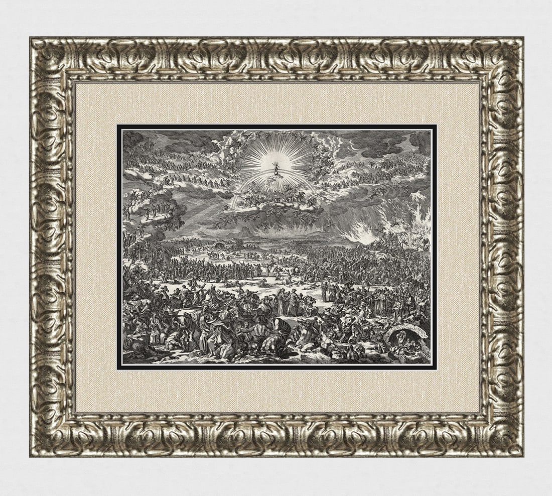 1747 Monumental Engraving Jan Luyken The Last Judgement Framed (1 of 5)
