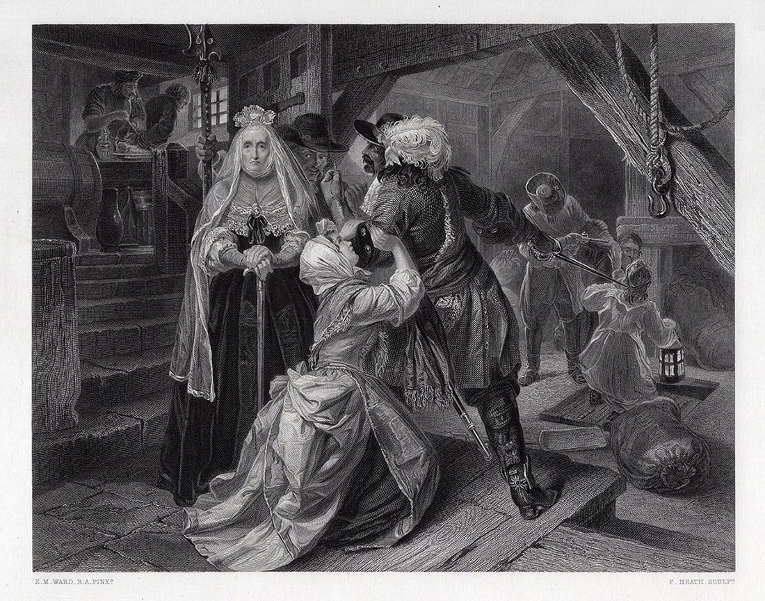 Edward Matthew WARD 1800s Engraving "Alice Lisle" SIGNED FRAMED: Edward Matthew Ward (English, 1816-1879). Lady Alice Lisle. Antique engraving on wove paper after the original by master engraver Frederick A. Heath (British; 1810 - 1878). Year: 1864. Image Size 7 1/