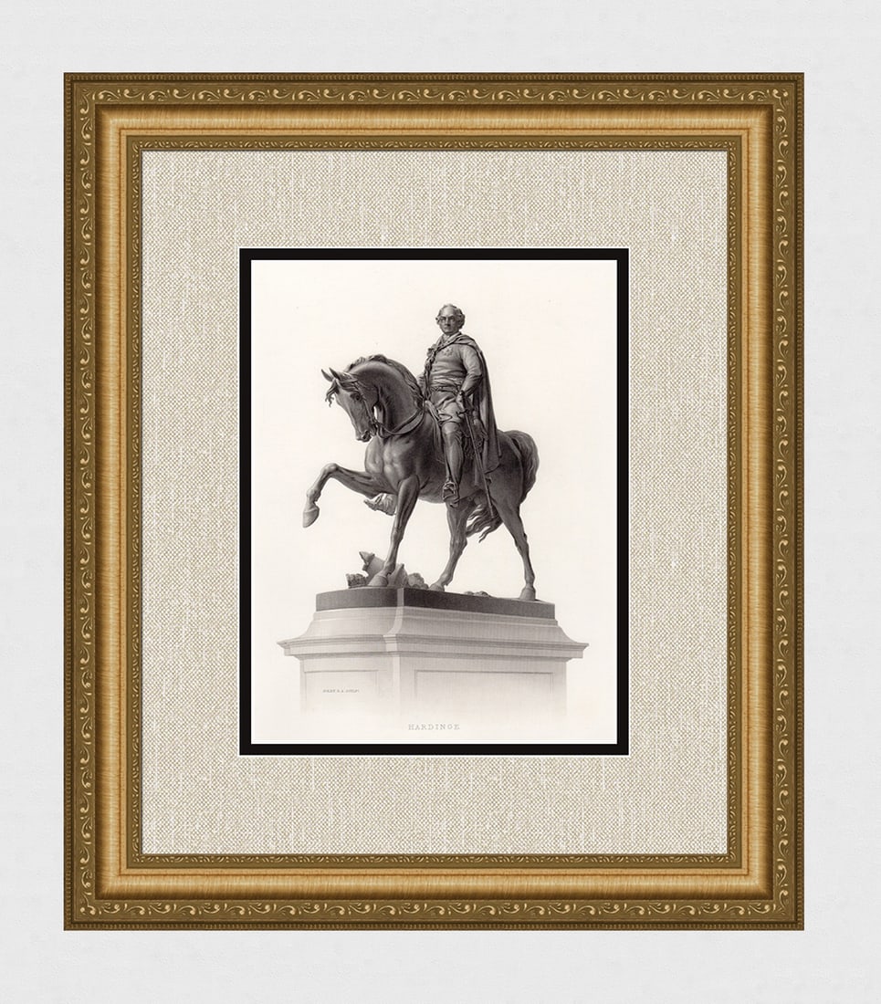 John Henry Foley 1800s Engraving Portrait of Henry Hardinge Framed (1 of 3)