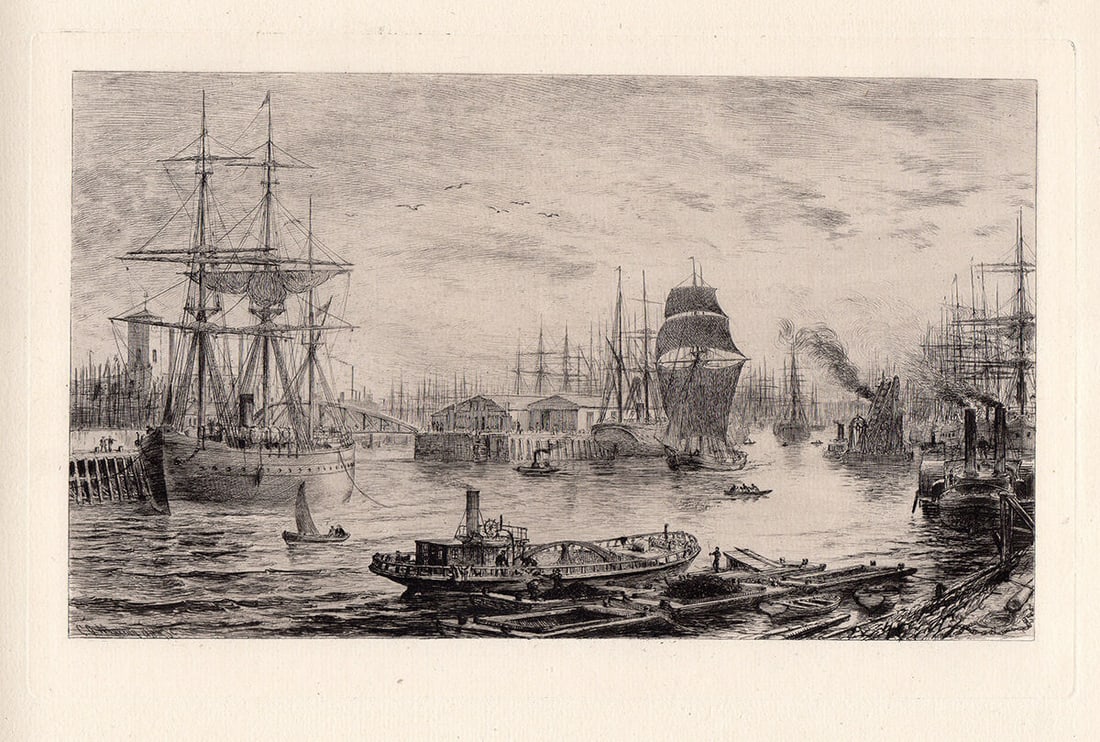 Charles Oliver Murray Glasgow 1883 etching: Charles Oliver Murray. (1842-1923). Glasgow. Hand pulled copper plate etching on laid paper. 1883. Excellent. Image Size 7 x 11 inches. Approximately 16 x 20 inches. This piece has been professionally