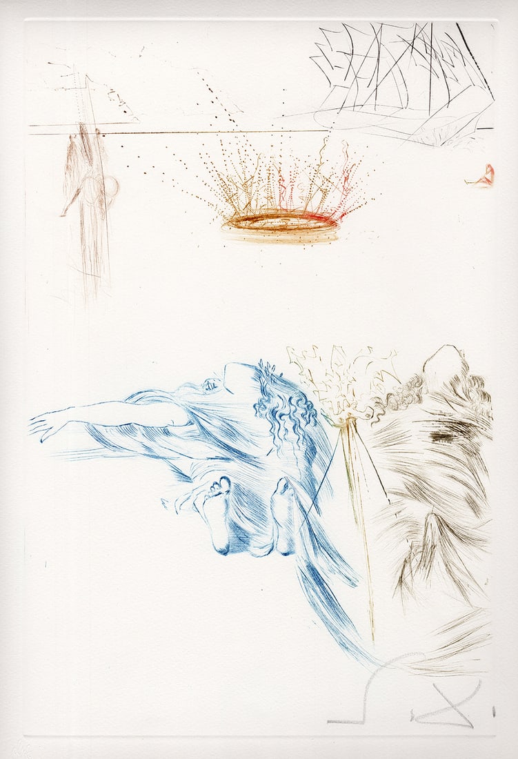 Salvador Dali Tristan Etching Signed Limited Framed (1 of 3)
