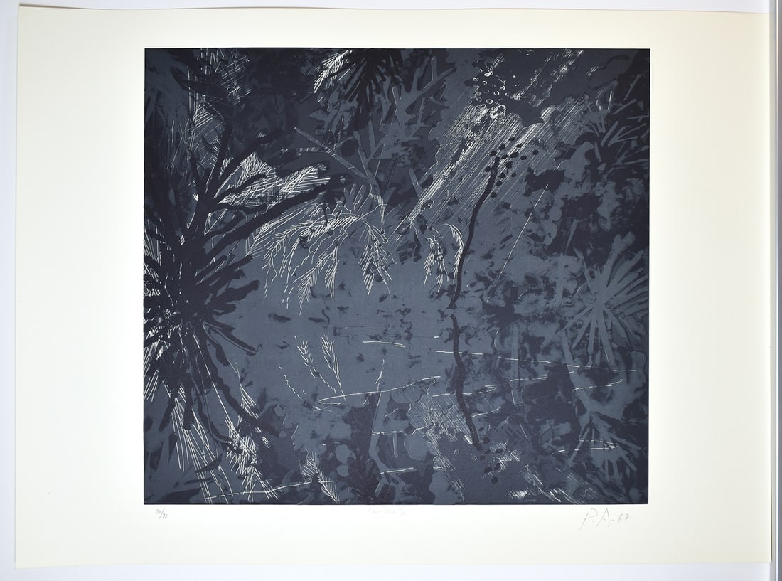 Peter Alexander Original Lithograph Signed and Numbered Ltd. Ed. 50: Peter Alexander (American, 1939 - 2020). Title: San Blas IV. Limited edition color lithograph on Guarro Paper. Hand signed lower right, numbered from an edition of 50 lower left (50 + 10 H.C.). Year: 