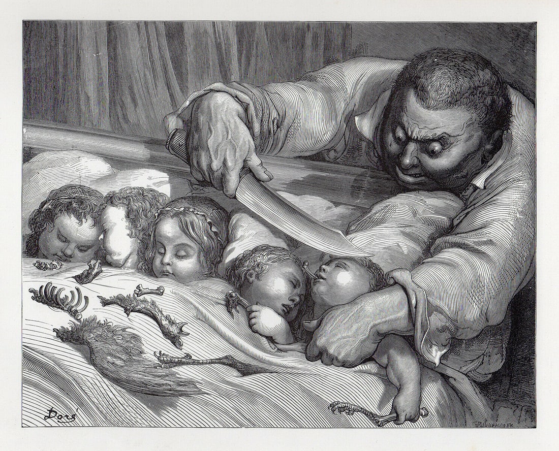 Gustave Dore Little Tom Thumb XV 1880 Woodcut Signed (1 of 3)