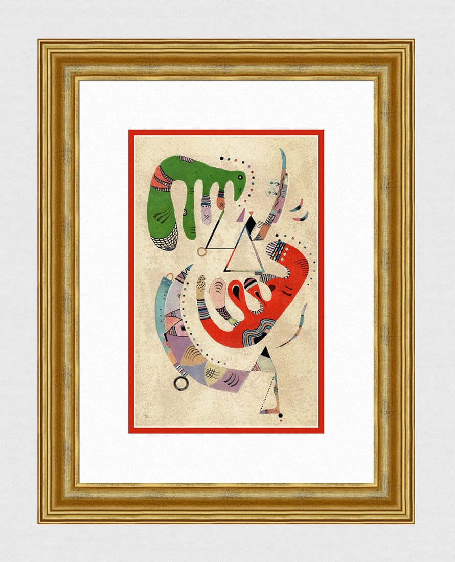 Wassily Kandinsky 1969 Abstract Lithograph "Green and Red" Framed: Kandinsky, Wassily. "Green and Red (Verte et Rouge). Color lithograph on wove paper after the 1940 oil on canvas. Year: 1969. Signed and dated in the plate, lower left. Reference: DLM 179. Published b