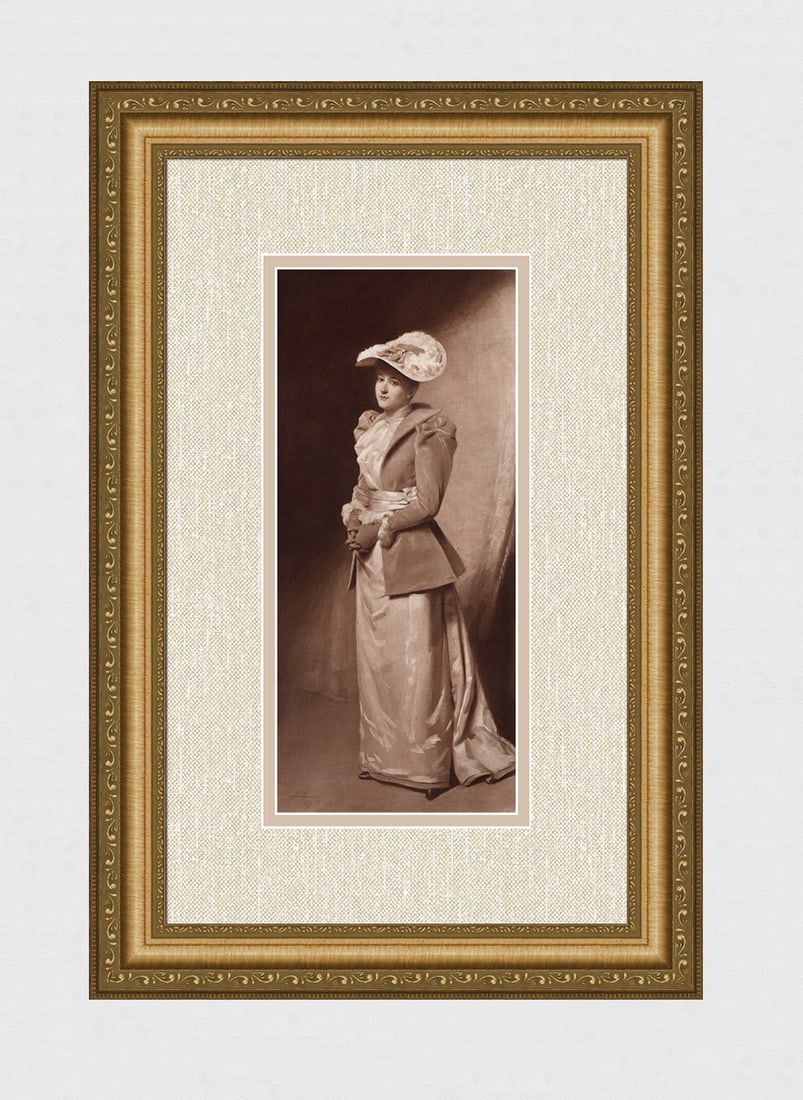 Carolus-Duran 1800's Antique Print 19th Century Parisienne Signed Framed (1 of 3)