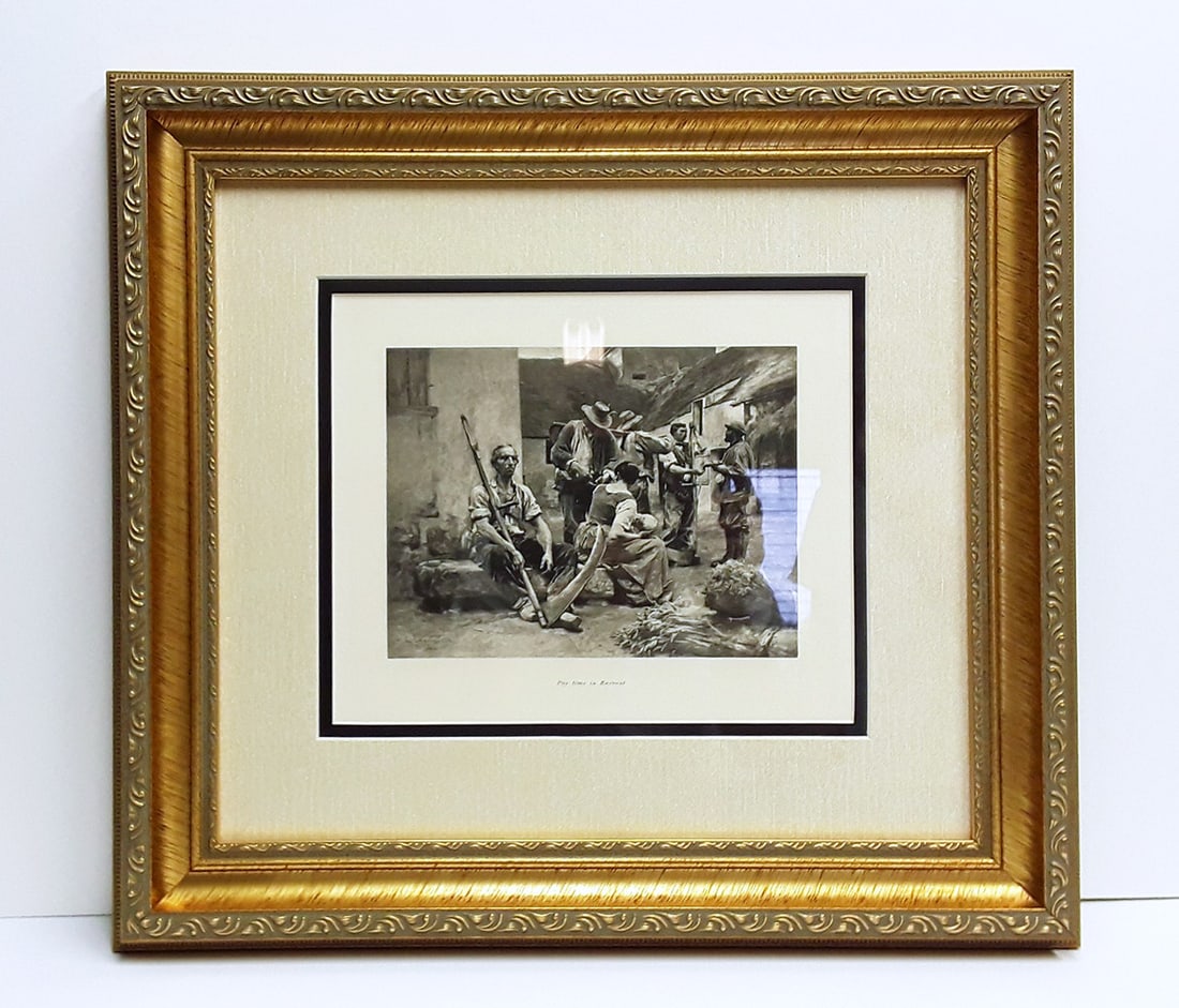Leon Lhermitte Pay-Time in Harvest 1891 print signed (1 of 4)