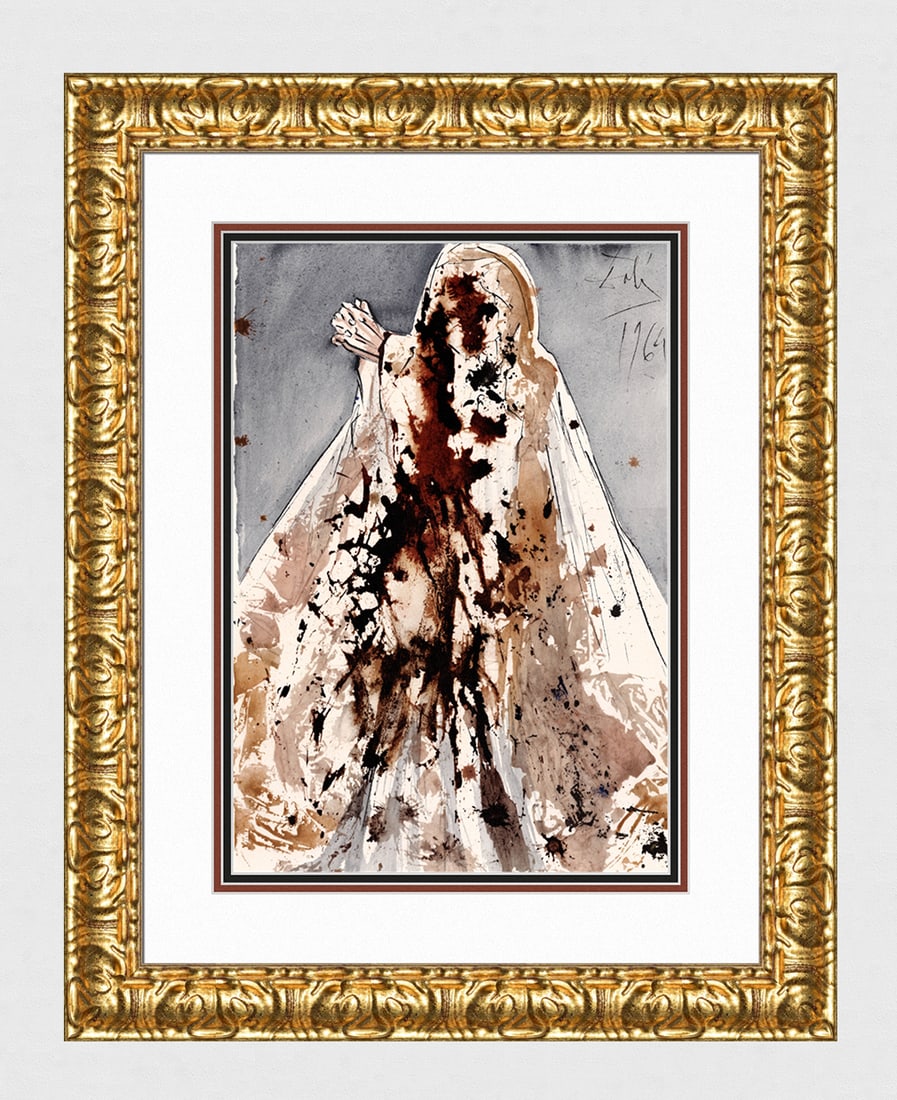Salvador Dali Original 1967 Lazarus Framed Lithograph: Salvador Dali. "Voce magna clamavit: Lazare veni foras. Et statim prodiit qui fuerat mortuus (He cried out with a loud voice, "Lazarus, come forth." The man who had died came forth, bound hand and foo