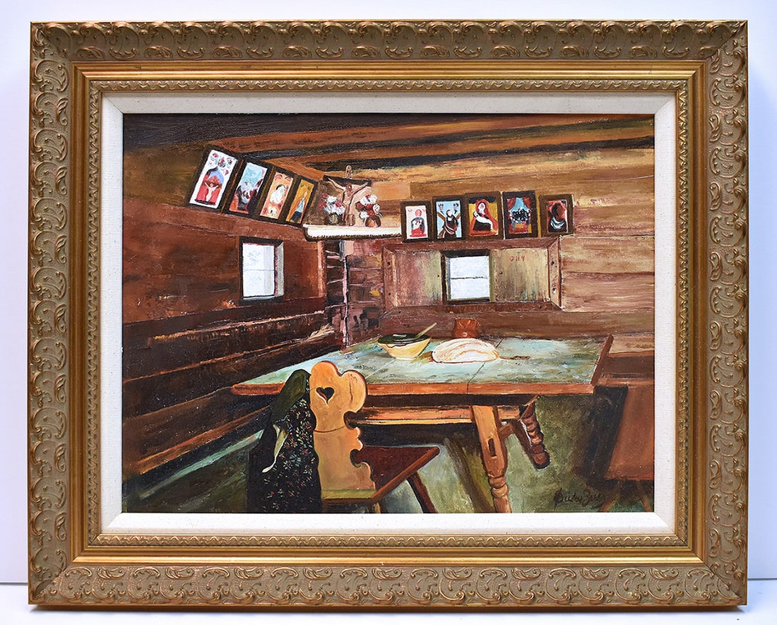 Enika Zulic Original oil Painting Cabin Getaway Framed (1 of 4)
