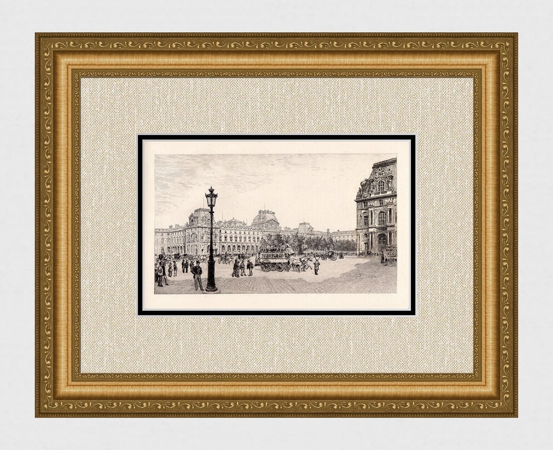 A.P. Martial (Adolphe Theodore Martial Potemont) (1827-1883) The Louvre 1883 etching (1 of 3)
