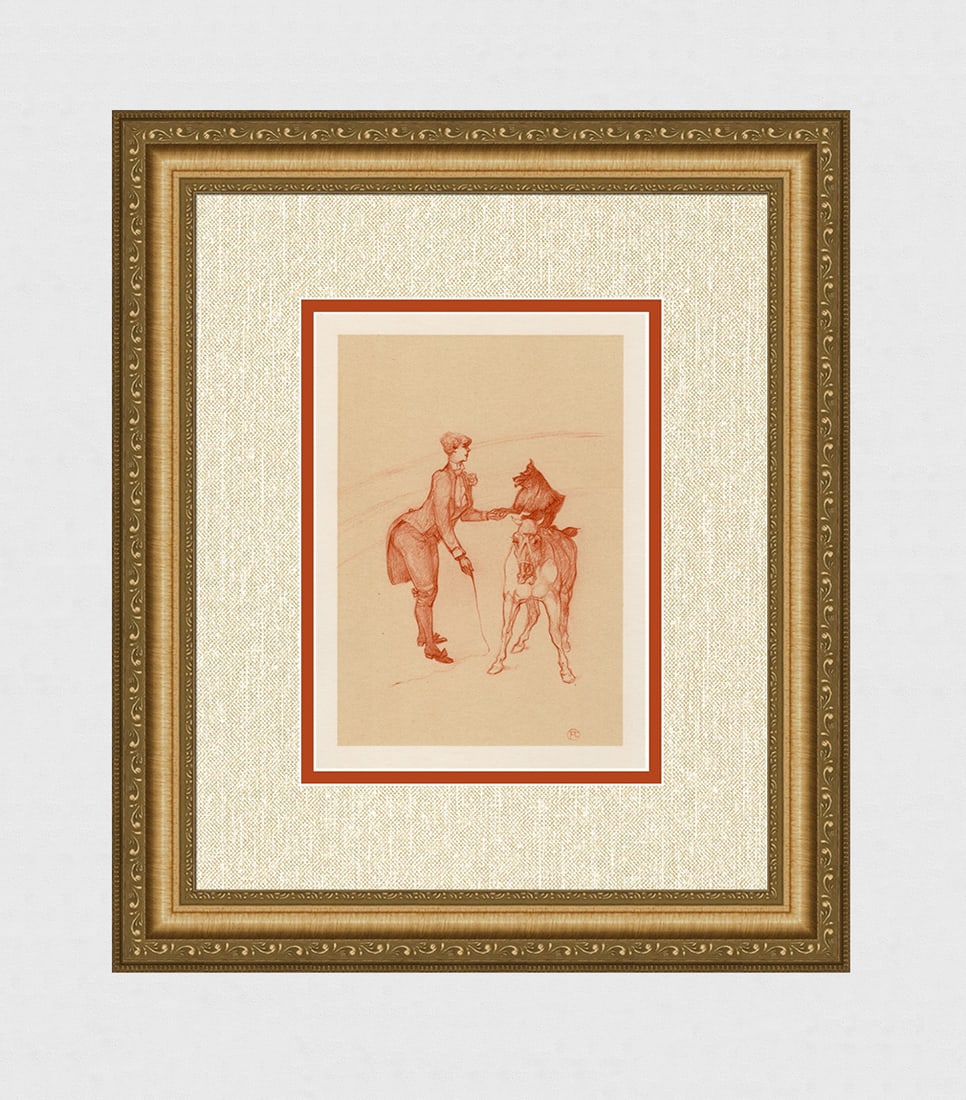 Toulouse Lautrec Color Lithograph Circus Ltd ed: Toulouse Lautrec (French, 1864 - 1901). The Animal Trainer (La dresseuse d'animaux). Color lithograph on wove paper after the original color crayon drawing. 1952. Signed in the plate, lower right.. Li