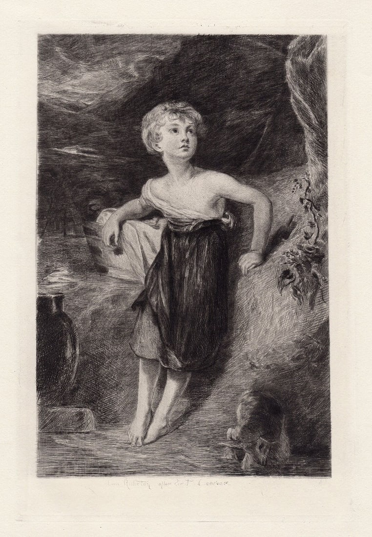 Sir Thomas Lawrence A Child with a Kid 1886 etching (1 of 3)