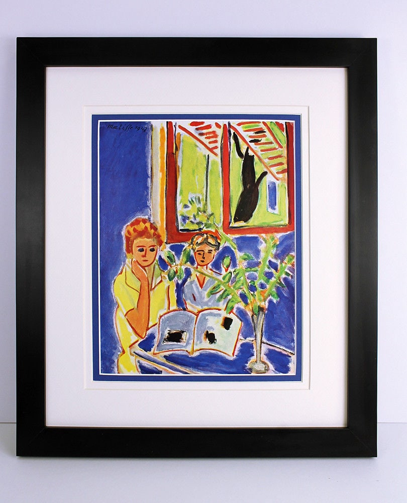 Henri Matisse Two Girls in a Blue Interior, with a Black Tree (Deux Fillettes dans un Interieur: Henri Matisse. (1869-1954). Two Girls in a Blue Interior, with a Black Tree (Deux Fillettes dans un Interieur Bleu, Arbre Noir). Color heliogravure after the original 1947 oil on canvas. 1948. Signed 
