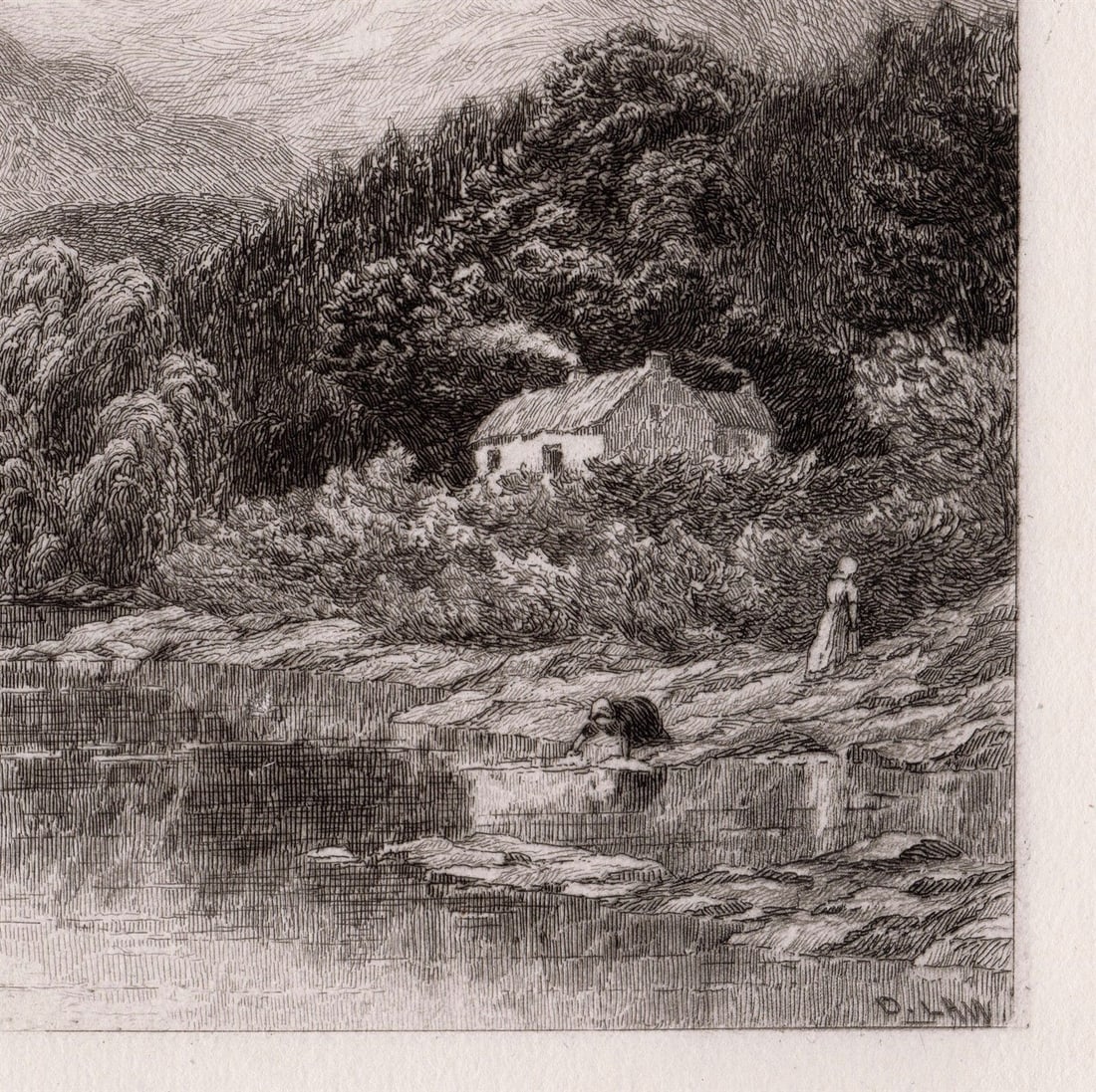 1880 David Law Callander etching signed - 2