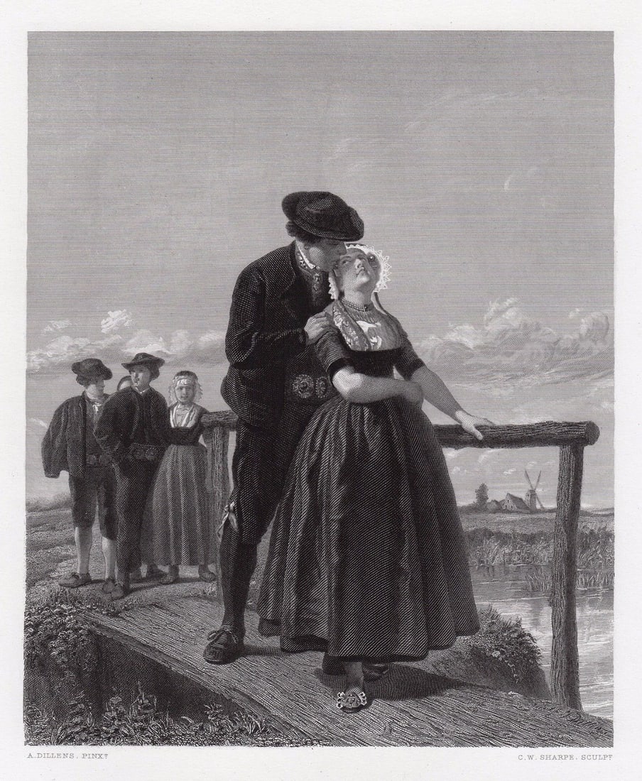 Adolf Alexander Dillens Taking Toll at the Bridge 1875 engraving (1 of 3)
