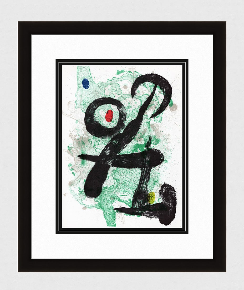 1963 ORIGINAL MIRO Color Lithograph M342 "The Faun" Gallery Framed (1 of 3)
