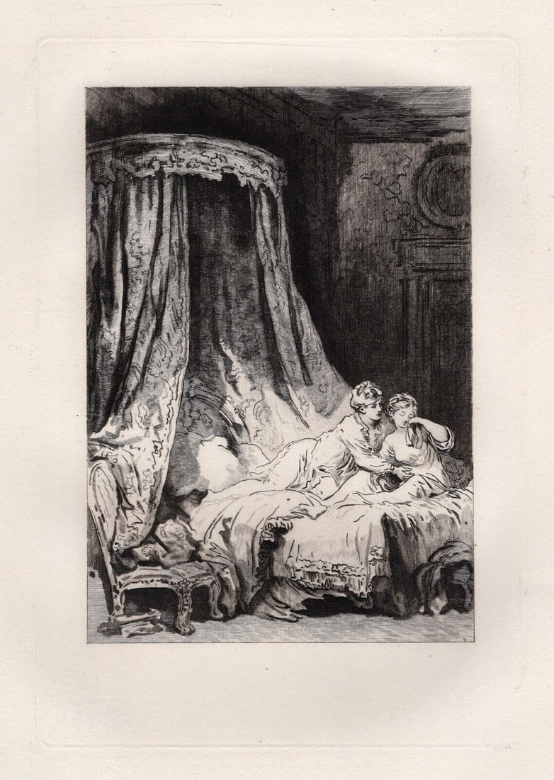 Jean-Honore Fragonard Limited 1800s Etching La Courtisane Amoureuse Framed (1 of 2)