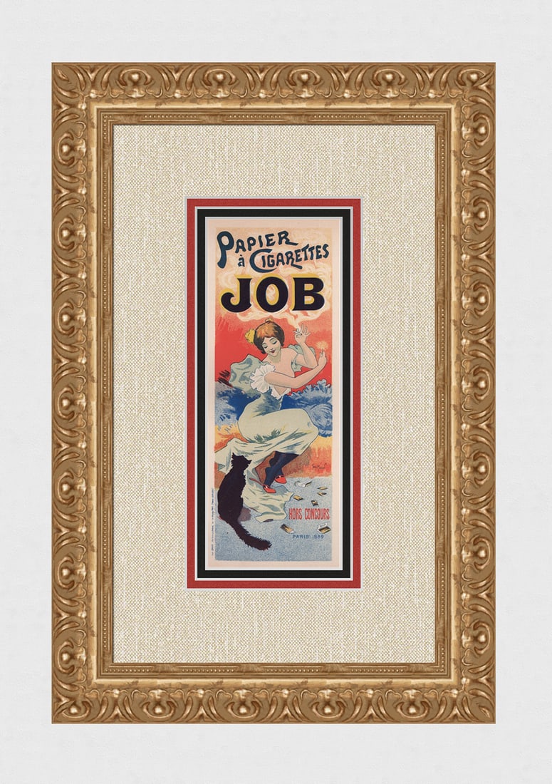 1896 Georges Meunier Job Papier Cigarettes Stone Lithograph Framed (1 of 5)