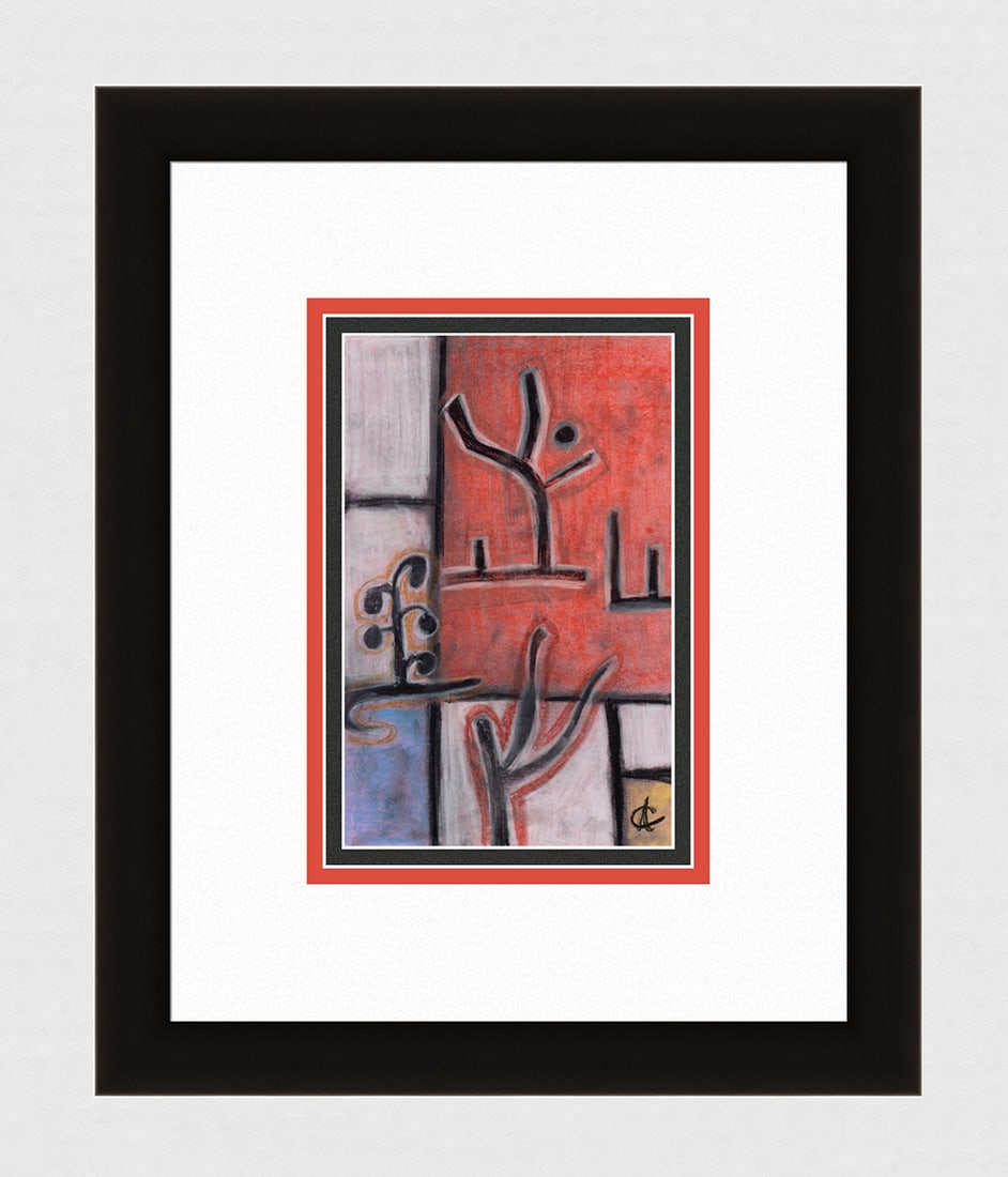 Alexander Constantine Original Pastel Mosaic Man Signed: Alexander Constantine. The Mosaic Man. Original drawing with oil pastel. Unique. Signed by the Artist, lower right. Sheet 5 1/2 x 8 1/2 inches. Framed dimensions c. 13 x 16 inches. This piece has