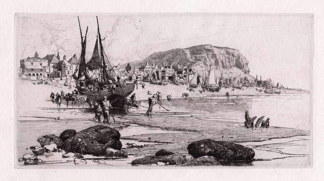 Stephen Parrish Hastings 1885 etching - 2