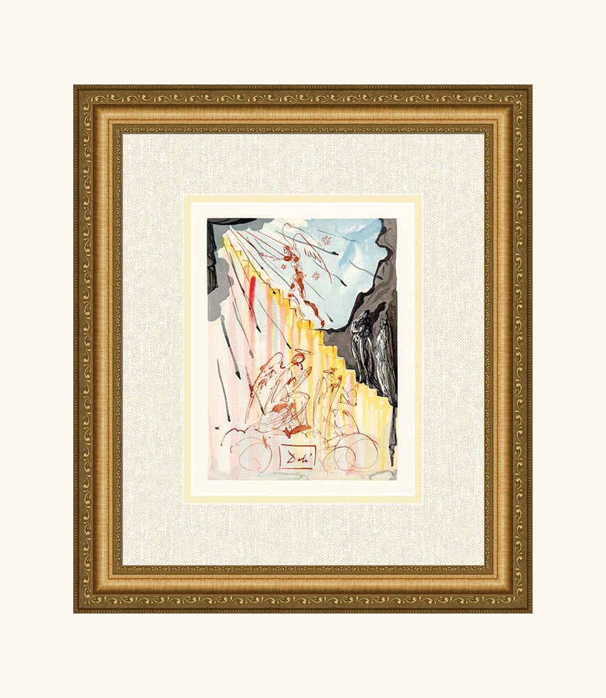 Fabulous Salvador Dali 1960 Authentic Paradise Angels Woodcut Signed Framed (1 of 4)