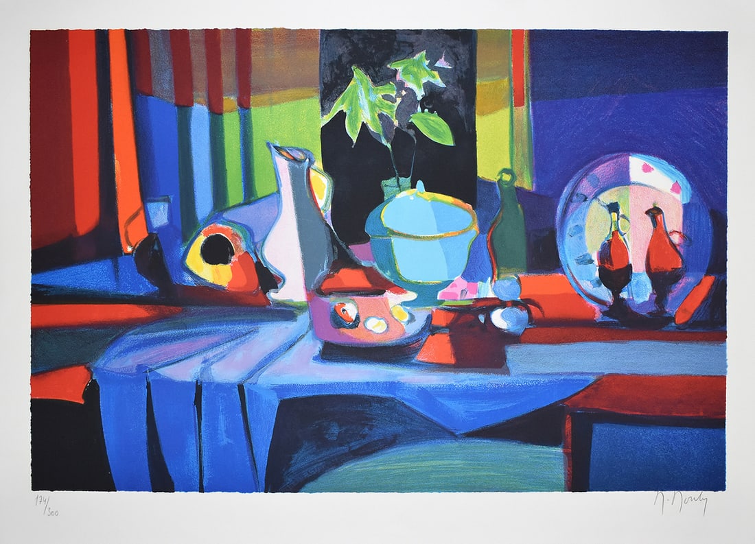 Marcel Mouly Hand signed Lithograph Still Life (1 of 3)