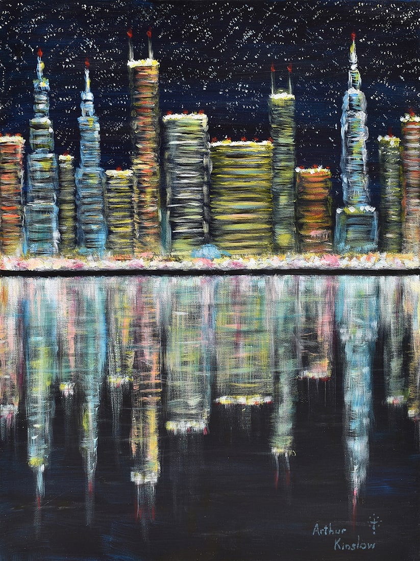 Arthur Kinslow Orginal Painting Cityscape VI 30 x 40 Inches (1 of 3)