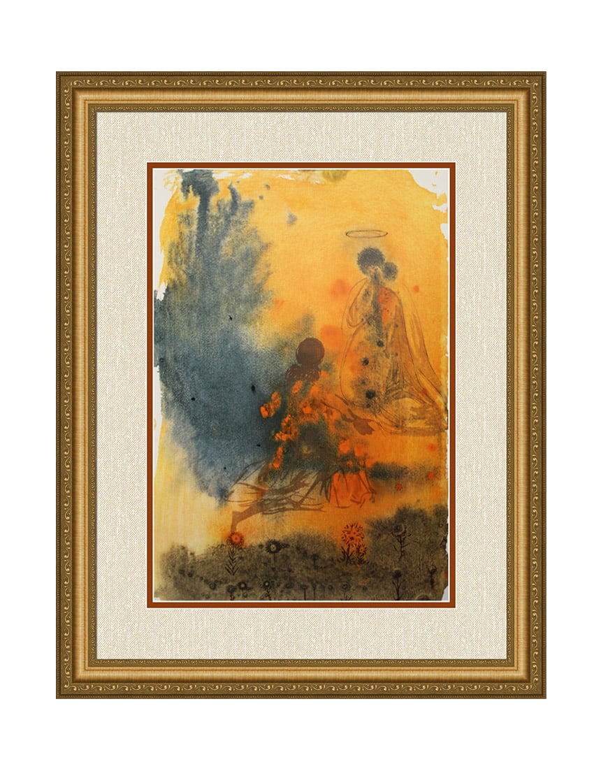 Salvador Dali 1967 Song of Solomon Biblia Sacra Lithograph Framed: Salvador Dali. "Flores apparuerunt in terra nostra.vineae florentes dederunt odorem suum: surge, amica mea, speciosa mea, et veni (The fig tree forms its early fruit; the blossoming vines spread their