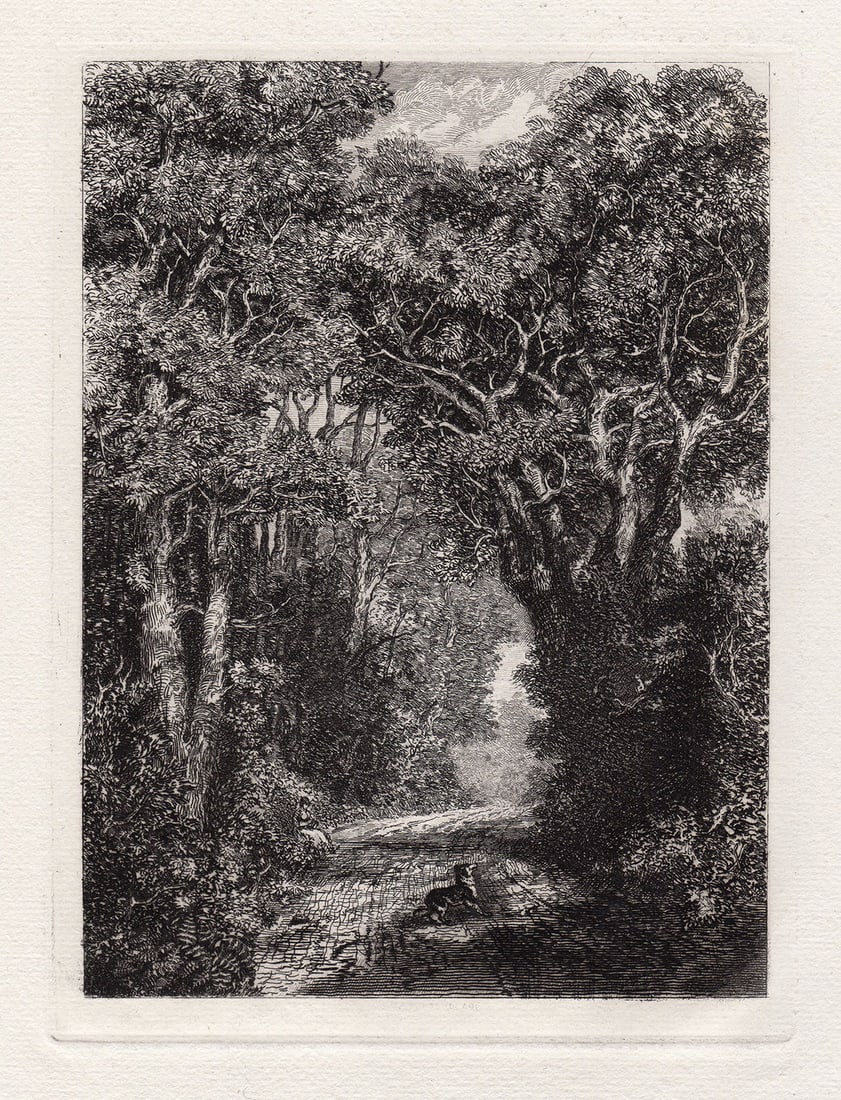Townsend A Lane Near Tenby 1880 etching Landscape Framed: T. S. Townsend (British; 1879 - 1881; fl). A Lane Near Tenby. Antique etching on thick laid paper. 1880. Excellent. Image size 6 x 8 inches. Approximately 15 x 17 inches. This piece has been professio