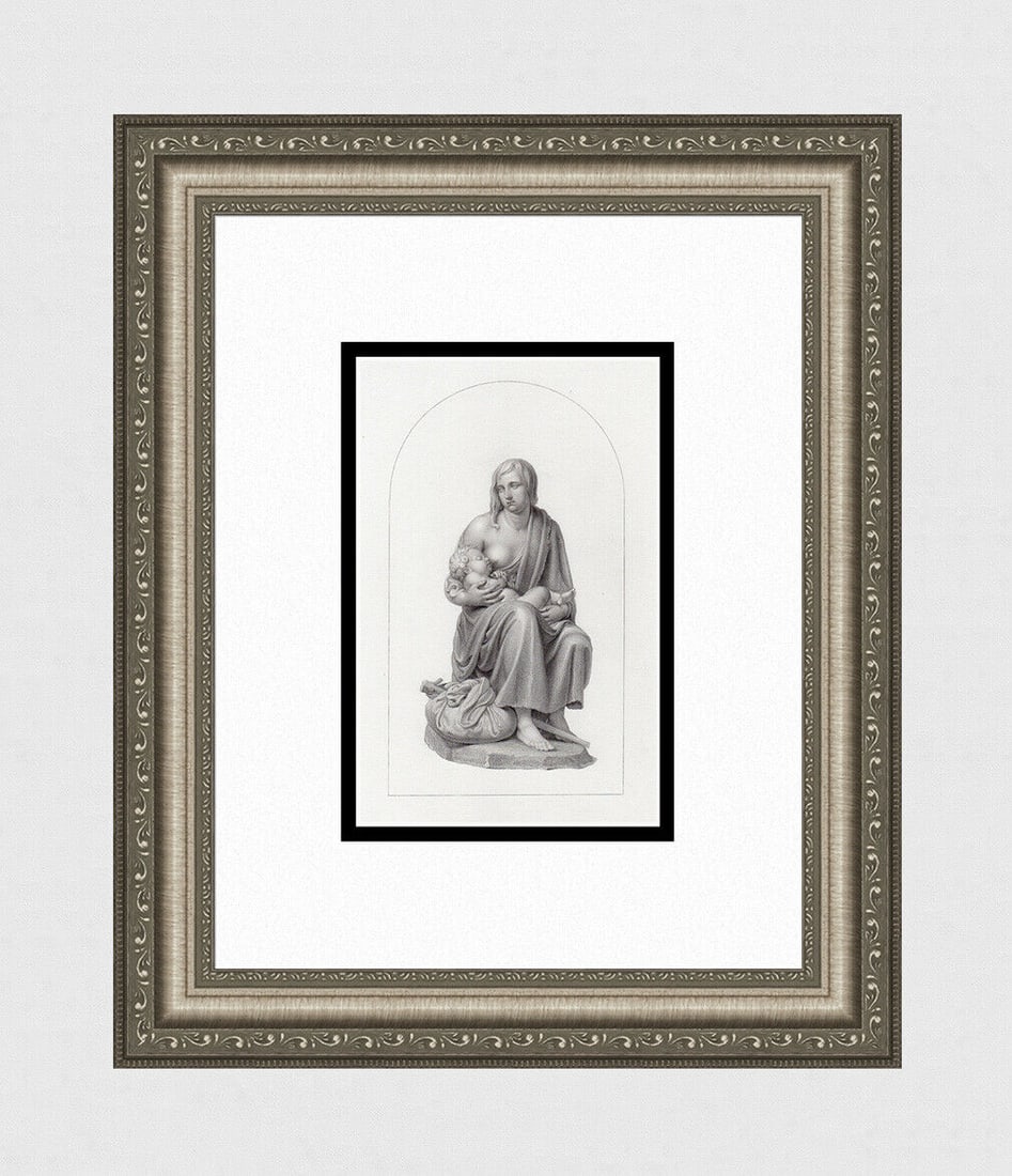 Richard Westmacott The Distressed Mother 1884 Engraving: Richard Westmacott. The Distressed Mother. Antique engraving on wove paper after the original 1822 marble statue by master engraver Richard Austin Artlett (British, 1807 - 1873). 1884. Image Size 4 1/