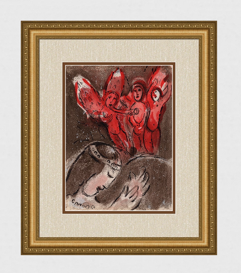 1960 Marc Chagall Lithograph Sarah and the Angels Framed (1 of 4)