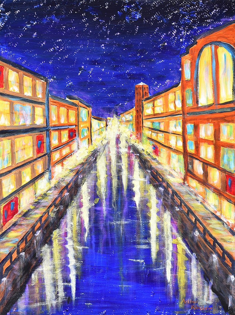 Arthur Kinslow Orginal Painting Venice Waterway 30 x 40 (1 of 2)