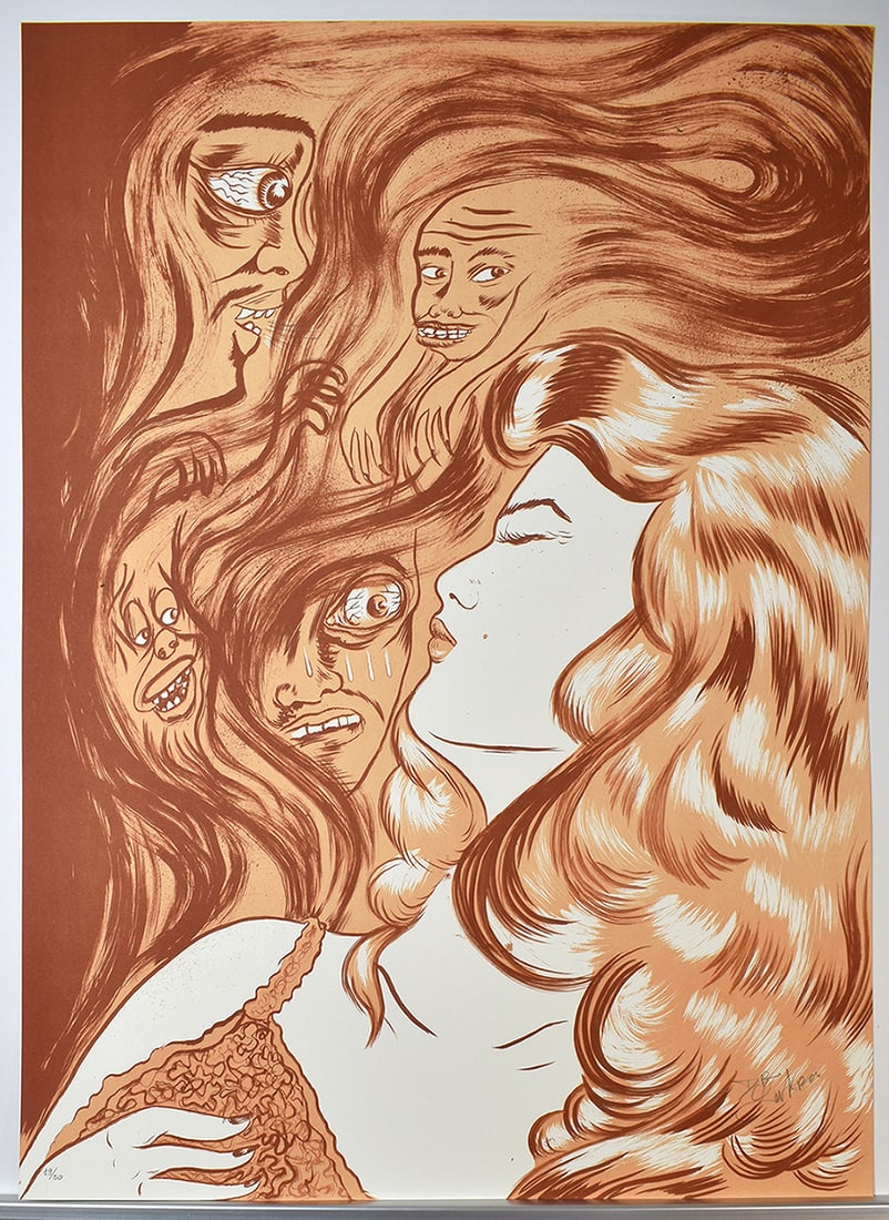 Dr. Lakra Original Color Lithograph Signed and Numbered Ltd. Ed. 50: Dr. Lakra (Jeronimo Lopez Ramirez)(b.1972). Title: Sin Titulo 2. Limited edition color lithograph on Guarro Paper. Hand signed lower right, numbered from an edition of 50 lower left. Year: 2008.