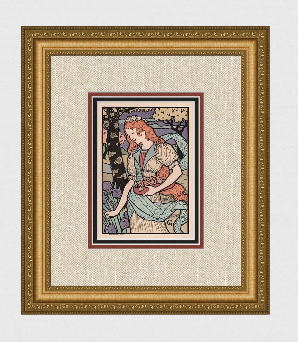 1897 Eugene Grasset Grafton Gallery Lithograph one of 25 on Japon Framed (1 of 4)
