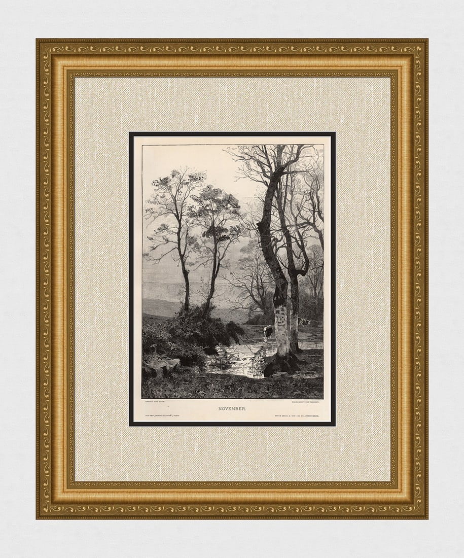 Alexandre Rapin November woodcut signed (1 of 3)