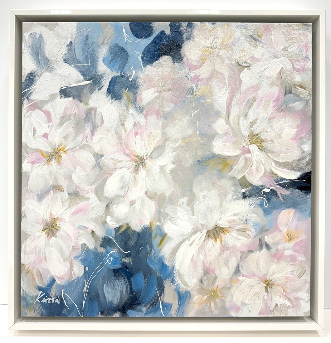 Kierra Maillette Original Painting Floral Abstract I 20 x 20 inches: Kierra Maillette (1997 - ). Floral Abstract I. Original Acrylic painting on canvas. Signed lower left. Canvas Size 20 x 20 inches. Kierra Maillette (1997 - ), born in Chicago, IL, has had a passion fo
