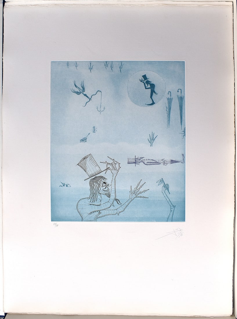 Joan Ponc 1973 Etching Mar Interior Signed Numbered: Joan Ponc (1927-1984). Mar Interior (Inland Sea). Original Color Etching on Guarro Paper. Edition: 75. Year: 1973. Hand Signed and Numbered by the Artist. Condition: Excellent. Publisher: Poligrafa, S
